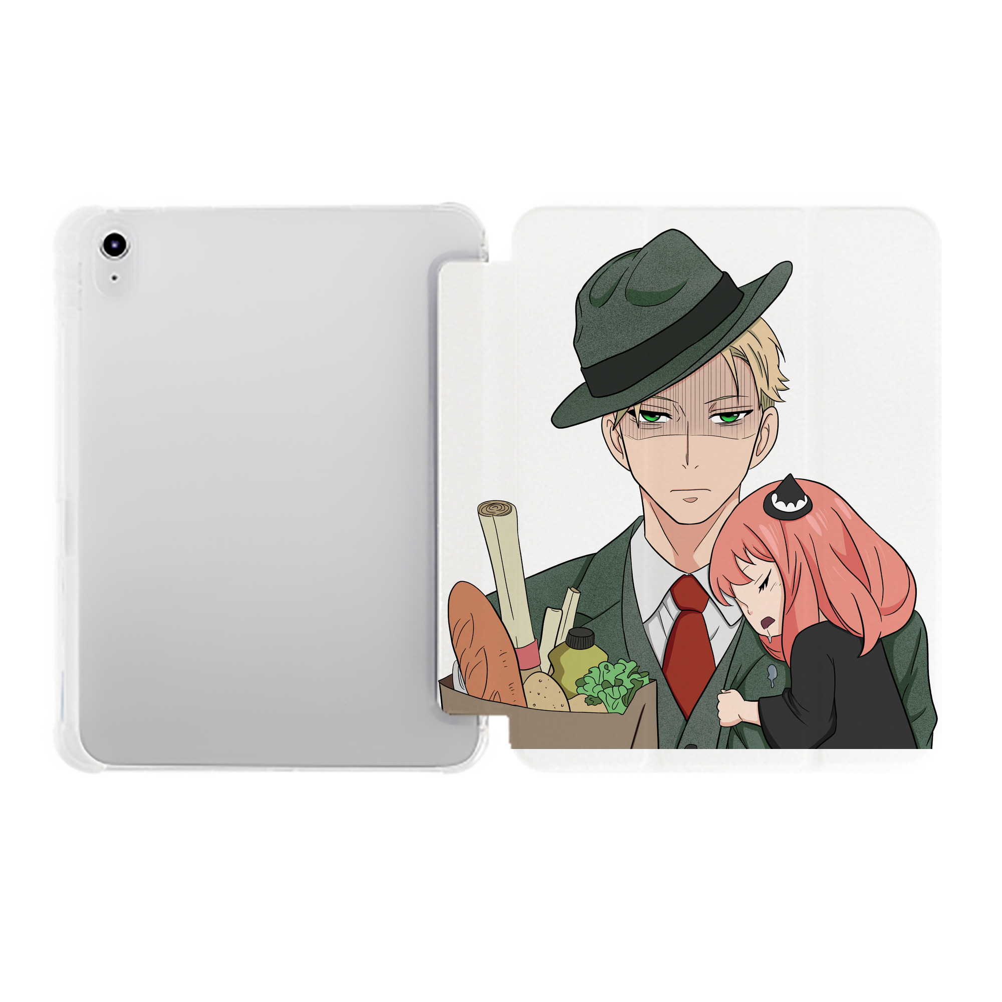 （画像用） SPY×FAMILY间谍家家酒 IPad ケース ペン収納付き 三つ折りスタンド PUレザー×シリコン 対応機種9.5/10.5/10.9インチ